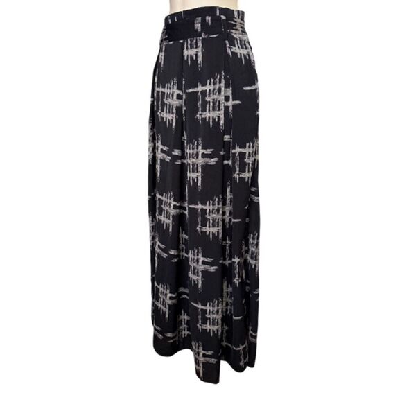 Whimsigoth 90s Black & Gray Pleated Maxi Skirt With a hashtag Print Size S - Picture 10 of 13
